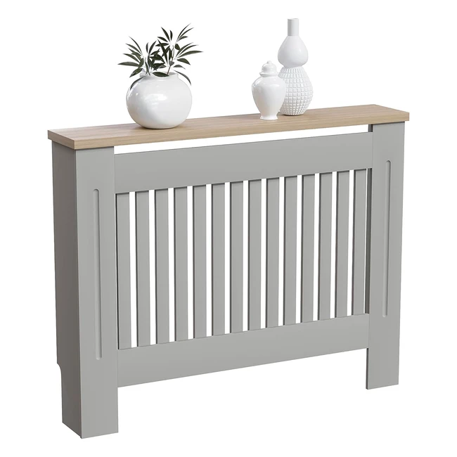 vida designs arlington Radiator Cover modern grau lackiert MDF Schrank Lamellen Nut Holzplatte mittel
