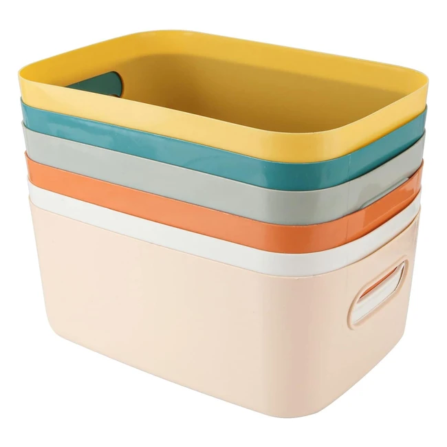 Cajas de Almacenamiento Plástico 24x16x9 cm - Alta Calidad y Diseño de Asa