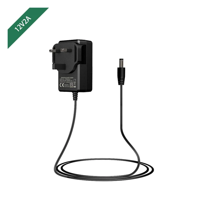 12v 2a Power Adapter 49ft AC to DC Power Supply Adapter 55 x 21mm Jack for LED Strip Lights CCTV Camera ADSL Cats Hub Cisco Router Yamaha Keyboard CE Approved