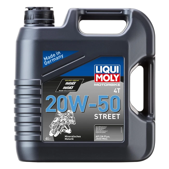 Huile de moto Liqui Moly 4T 20W50 Street 4L - SKU 1696 - Performance et Fiabilité