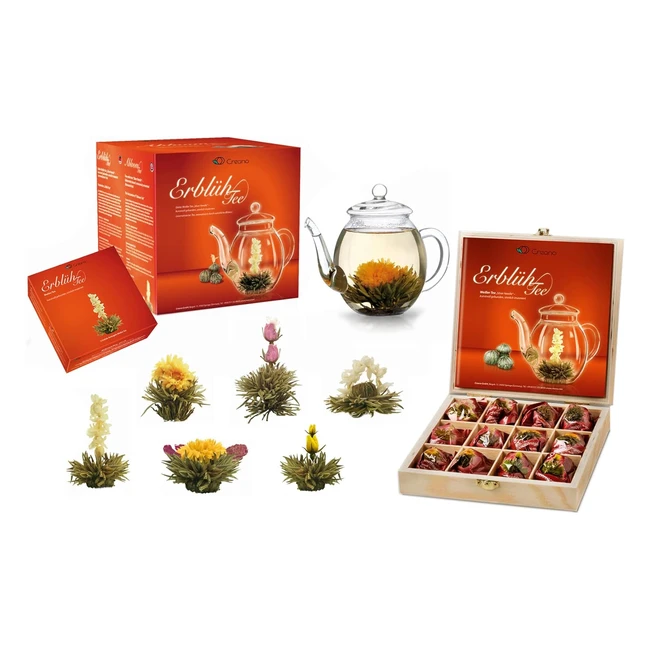 Set Regalo Fiori di T con Teiera in Vetro 18 Rose da T 6 Varianti Te Bianco