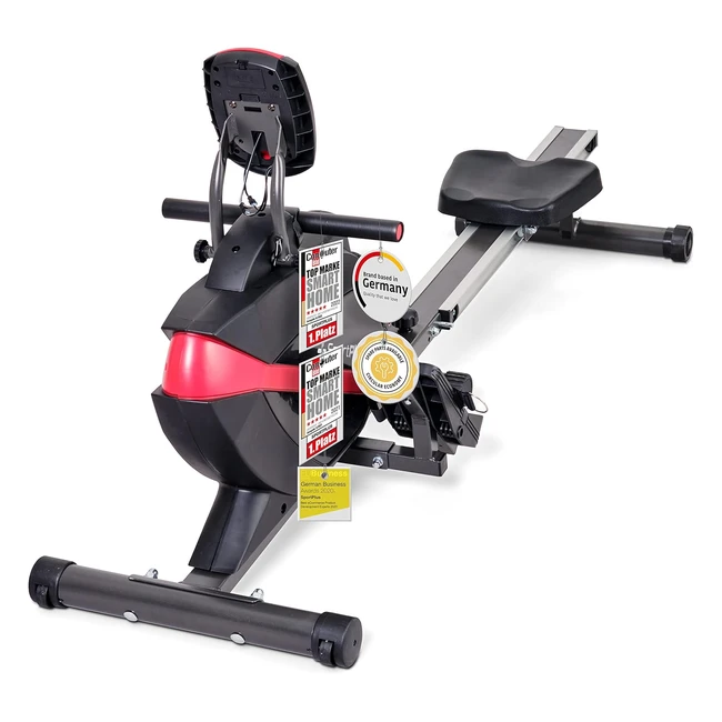 SportPlus Rudergerät für Zuhause klappbar - Leises Magnetbremssystem - 8 Widerstandsstufen - 8kg Schwungmasse