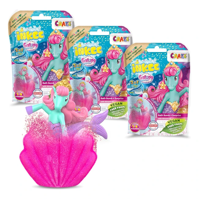Set 3 Bombe da Bagno per Bambini Galupy Mermaid Unicorno