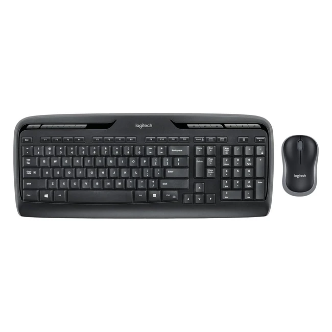 Logitech MK330 Kabelloses Tastaturmausset 24 GHz Unifying USB Empfänger 4 Programmierbare Tasten