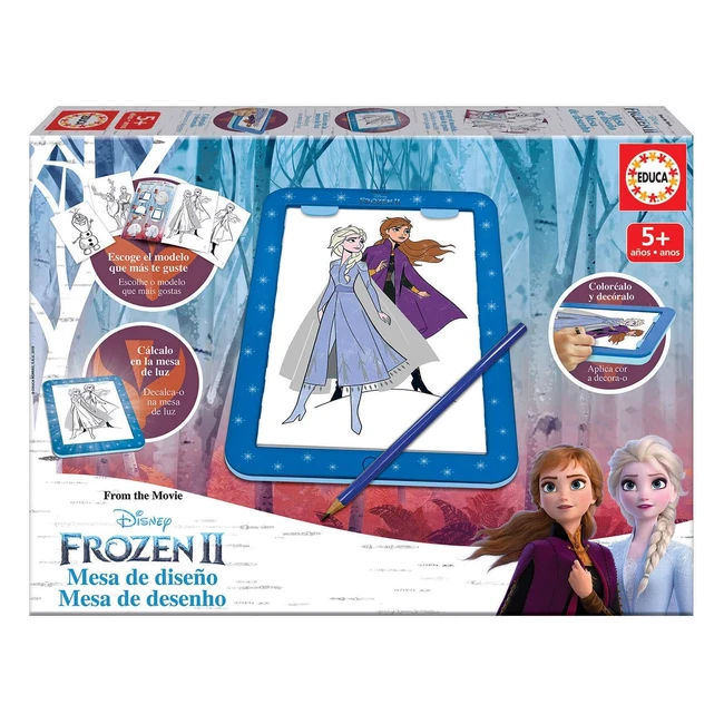 Mesa de Diseño Frozen con Adhesivos y Libro - Educa 18369