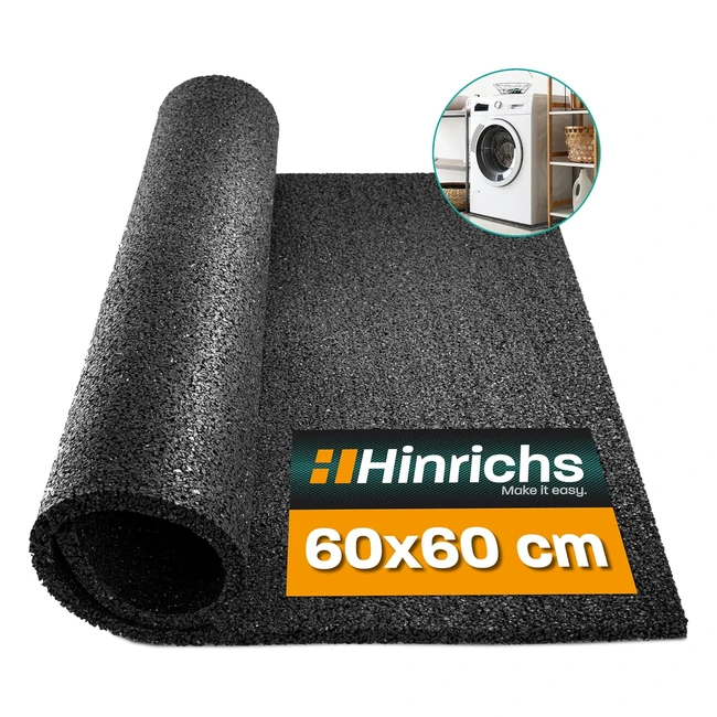 Hinrichs Antivibrationsmatte für Waschmaschinen 60 x 60 cm rutschfeste Waschmaschinenmatte zuschneidbar Geräuschschutzmatte als Waschmaschinenmatte Gummimatte