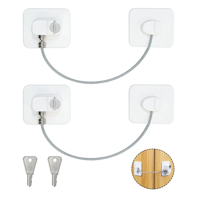 Lot de 2 Sécurité Fenêtre Enfant Blanc - Securite Porte Enfant - Réf. 12345 - Installation Facile