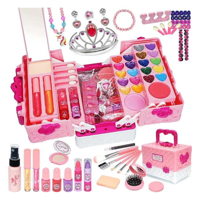 Kit de maquillage enfant fille 57 pcs lavable et sr - Amerrly