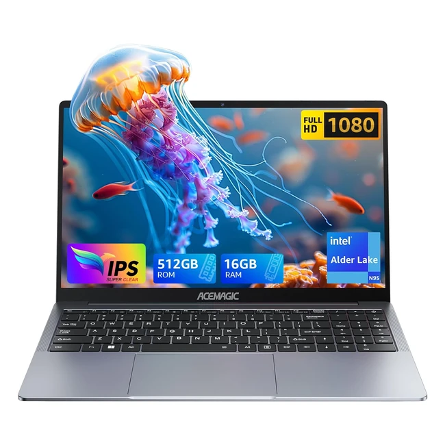 Ordenador Portátil Acemagic 15.6'' 16GB DDR4 512GB SSD Expansión 2TB Intel 12th Alder Lake N95