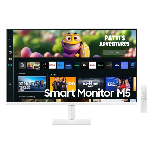 Samsung LS27CM501EUXXU 27 Full HD Smart Monitor with Speakers - Smart Hub for TV Streaming - White