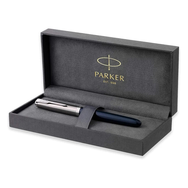 Pluma Estilográfica Parker 51 Cuerpo Azul Medianoche - Plumin Fino - Estuche de Regalo