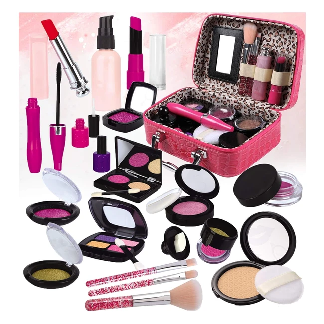 Set Maquillaje Falso para Niñas - Kit Cosmético con Bolsa - Regalo Cumpleaños Navidad
