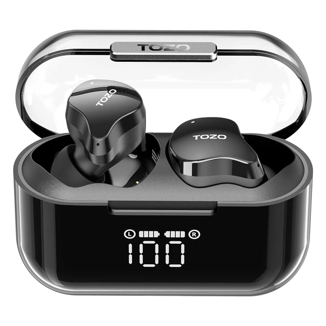 TOZO T18 Auricolari Stereo Bluetooth 53 True Wireless IPX8 Impermeabili - Riduzione del Rumore - Display Digitale