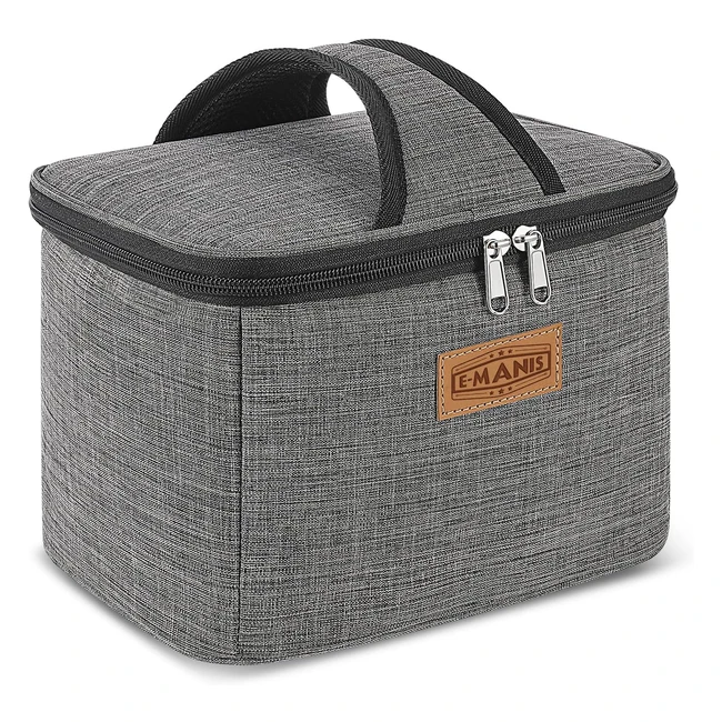 Sac Isotherme Emanis 4L - Lunch Box Portable pour Femmes Hommes Enfants - Gris
