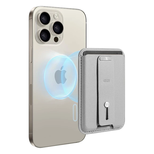 ESR Magnetische Brieftasche Halolock Grau - Starkes Magnetverschluss, Platz für 13 Karten