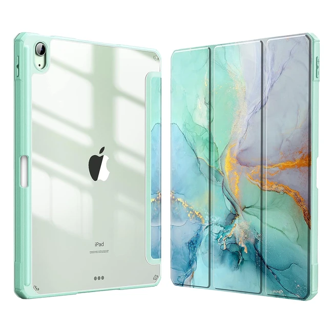 Coque Fintie pour iPad Air 2022 5ème génération 10.9 pouces - Transparente, Rangement Stylet, Etui Antichoc