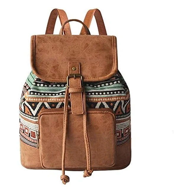 Mochila Bohemia Moda Lona y Cuero Impermeable - Spydge Ref.123 - Compacta y Versátil