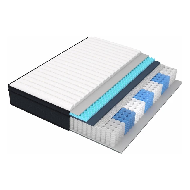 Molblly Matratze 120 x 200 H3 7-Zonen Taschenfederkern 20 cm - Rückenschmerzlinderung - Kinder- und Erwachsenenmatratzen