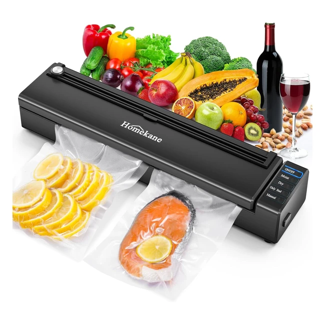 Machine sous vide alimentaire Homekane 5 en 1 - Aspiration puissante, modes de scellage multiples, coupeur intégré