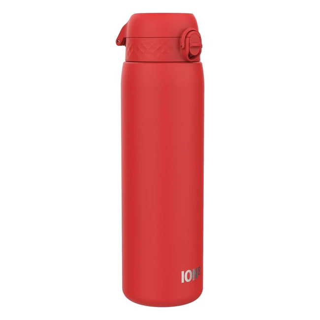 Ion8 1L Stainless Steel Water Bottle | Leak Proof | Secure Lock | Hygienic Flip Cover | Durable | Red