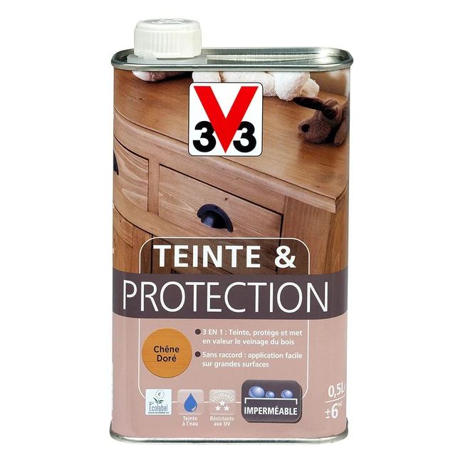 V33 Teinte Protection Meubles Boiseries Chêne Doré 05L - Protection 3 en 1