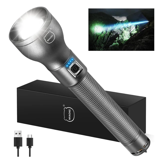 Miaoke Luces LED Recargables 250000 Lúmenes Superbrillante con 3 Modos de Iluminación