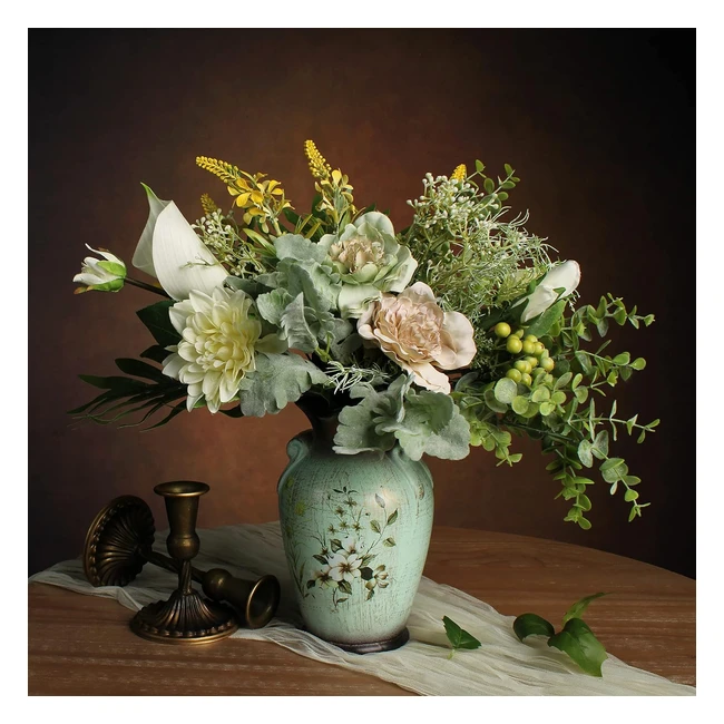 Centrotavola Fiori Artificiali Moderno Design Verde Wakisaki - Composizione Floreale Artificiale