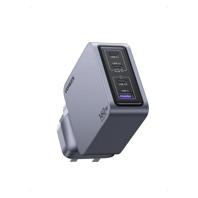 Ugreen Nexode Pro 160W USB C Charger 4-Port PD 31 Compact GAN Fast PPS Wall Charger