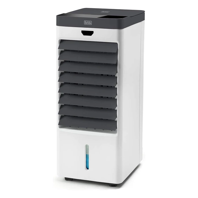 Climatizzatore Evaporativo Black+Decker 5L Bianco - Rinfresca, Umidifica, Purifica - Mod. 4 Ghiacci - Oscillante