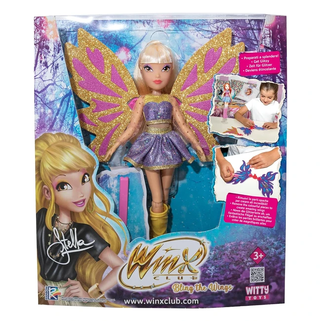 Bling the Wings Stella Winx Club Rocco Giocattoli - Bambola con Ali da Decorare