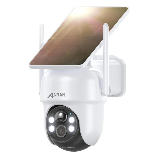Caméra Surveillance ANRAN 4MP WiFi Solaire 360 PTZ Batterie Détect. Humaine Vision Nocturne Audio Sirène