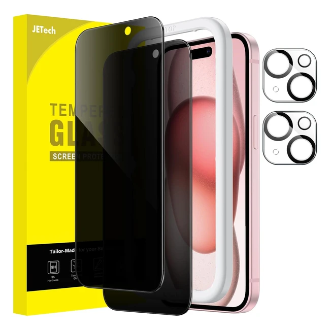 Verre tremp anti-espion JETech pour iPhone 15.61 pouces - Film protection écran 2 pièces