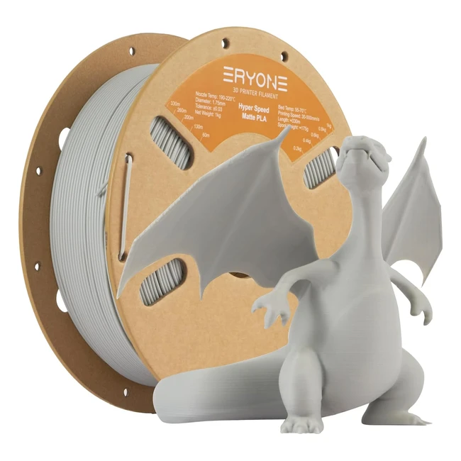 Eryone High Speed Matte Filament PLA 175mm 003mm 3D Printing - Pro Filament 1kg Spool