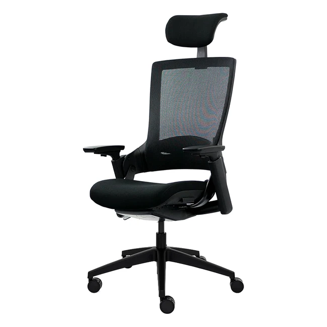 ergotopia nextback ergonomischer Burostuhl gegen Ruckenschmerzen mit Lordosenstutze und Kopfstutze schwarz