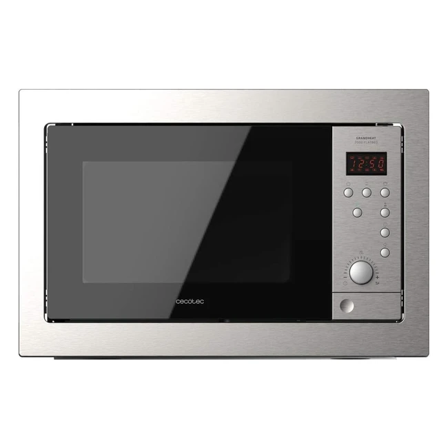 Cecotec Grandheat 2500 Einbau-Edelstahl Schwarz Digital und Einbau-Mikrowelle mit 25 l Kapazität Grill und 900 W Leistung