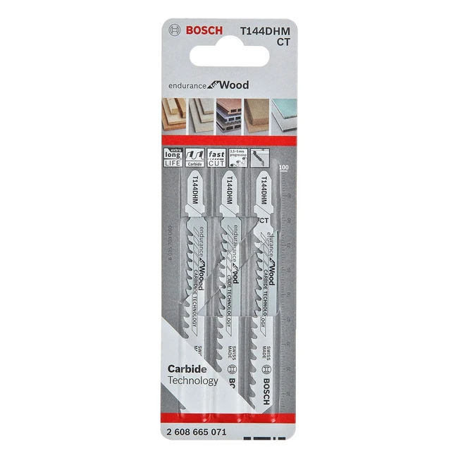 Kit de lames Bosch T144 DHM Endurance for Wood - 3 pièces