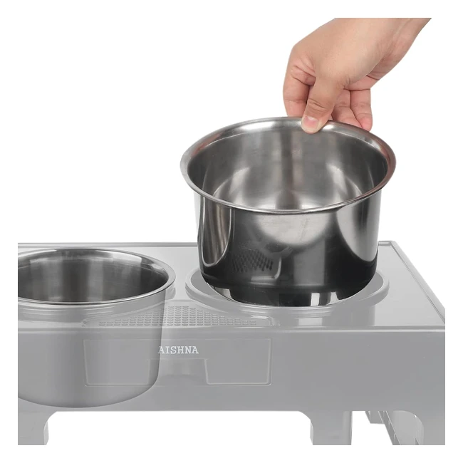 Aishna Stainless Steel Dog Bowls Set of 2 - Large Capacity 6 Cups - No Spill Design - Non-Toxic - Dishwasher Safe