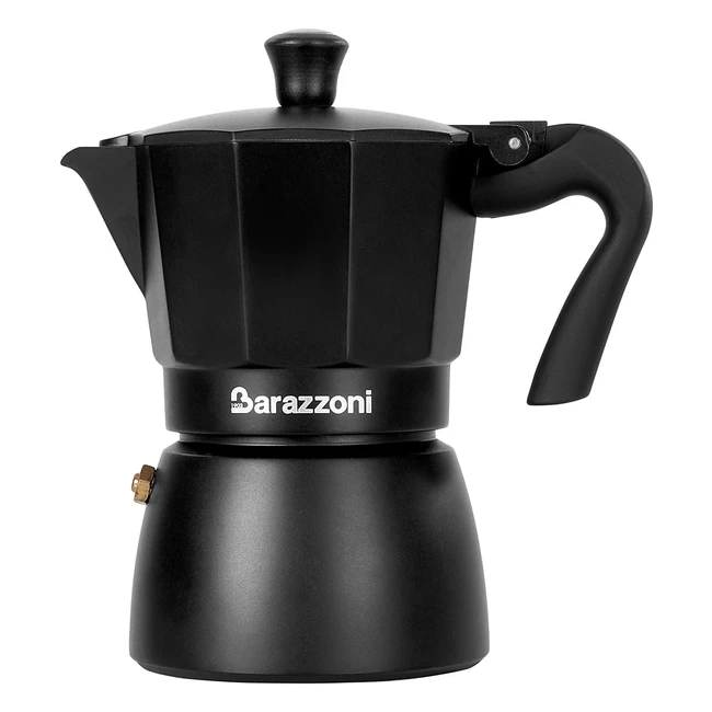 Caffettiera Deluxe Nera Barazzoni 6 Tazze - Certificata dall'Accademia Italiana Maestri del Caffè