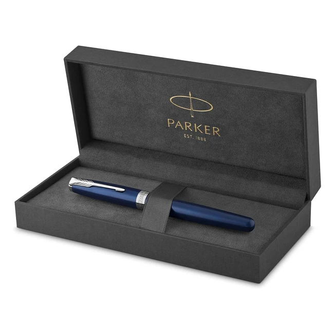 Parker Sonnet Penna Roller Blu Palladio Pennino Sottile Regalo