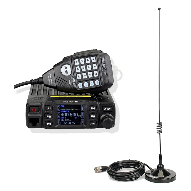 Retevis RT95 Ham Radio Ricetrasmettitore Nero - Display TFT 180° - Dual Band - 200 Canali - Potenze 5W/15W/25W