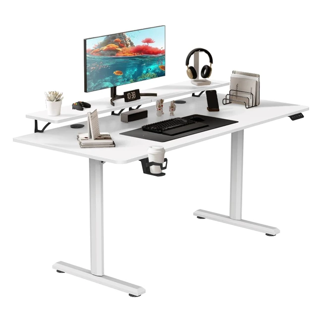 Escritorio Eléctrico SOSINYA 160x70 cm Ajuste Altura Memoria 3 Niveles - Ideal Oficina en Casa