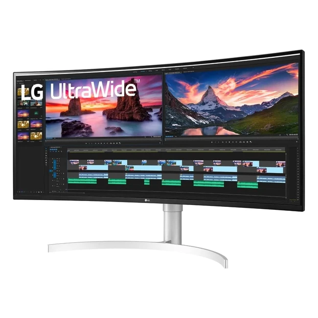 LG UltraWide Curved QHD Monitor 38WN95CPW 9529 cm 38 Zoll AH-IPS Panel AMD FreeSync HDR10 Weiß/Silber