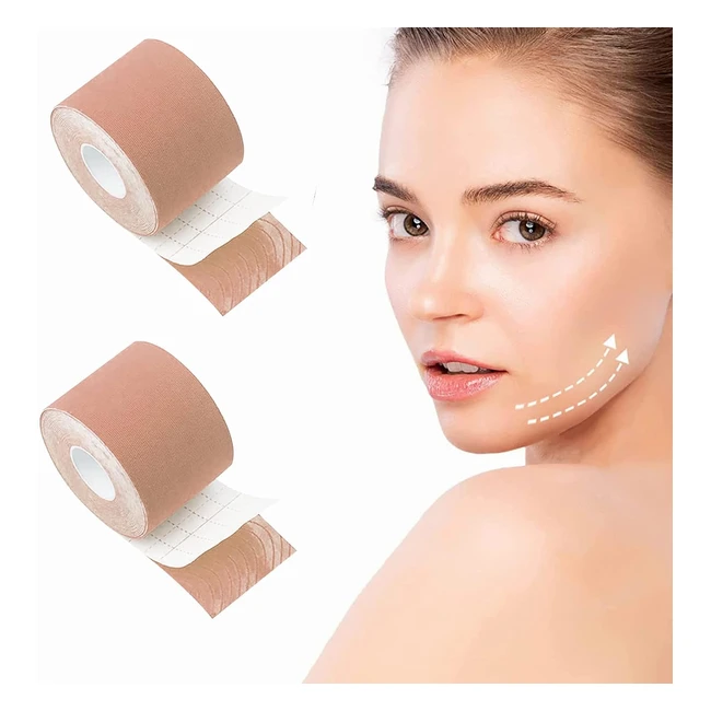 Cerotti Antirughe Face Lift Visonastro 25cm5m - Adesivi Lifting Facciale - 2 Pezzi Beige