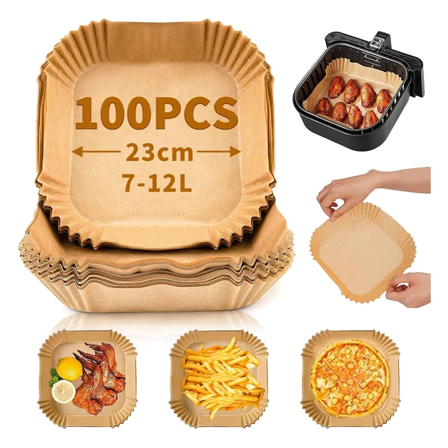 Carta Forno Friggitrice Aria 23cm 100pcs Antiaderente Impermeabile