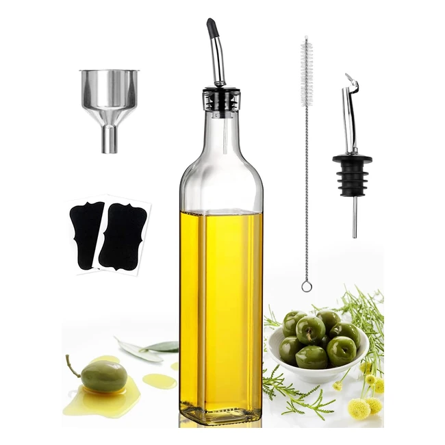 Kit Distributeur d'Huile d'Olive 500ml - Showvigor - Protégez et Conservez Votre Huile - Cuisine et Barbecue