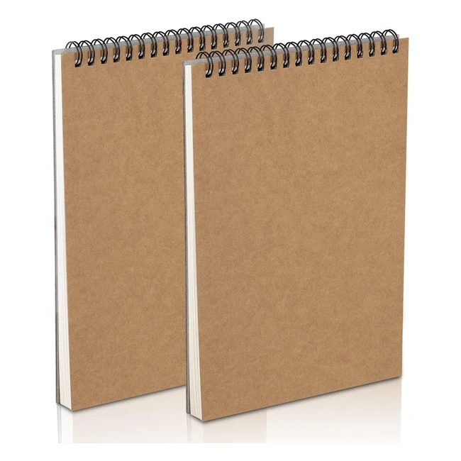 Album da disegno A5 Yordawn con 60 pagine 30 fogli carta da disegno rilegatura a spirale copertina kraft