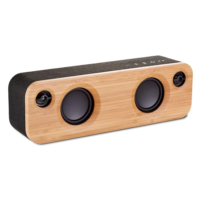 House of Marley Get Together Mini tragbare Bluetooth Box 25 Subwoofer 1 Hochtöner 10 Std Akkulaufzeit AUX-in Laden per USB Lautsprecher Telefonie für iPhone iPad Samsung etc. Schwarz