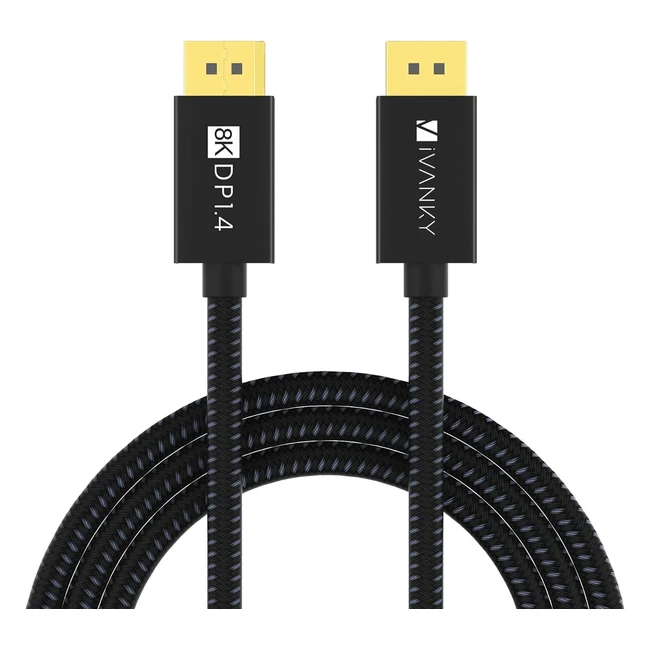 ivanky DisplayPort 1.4 Cable 3m DP 1.4 Cable DP to DP 1.5 Cable - High Refresh Rate & 8K Ready
