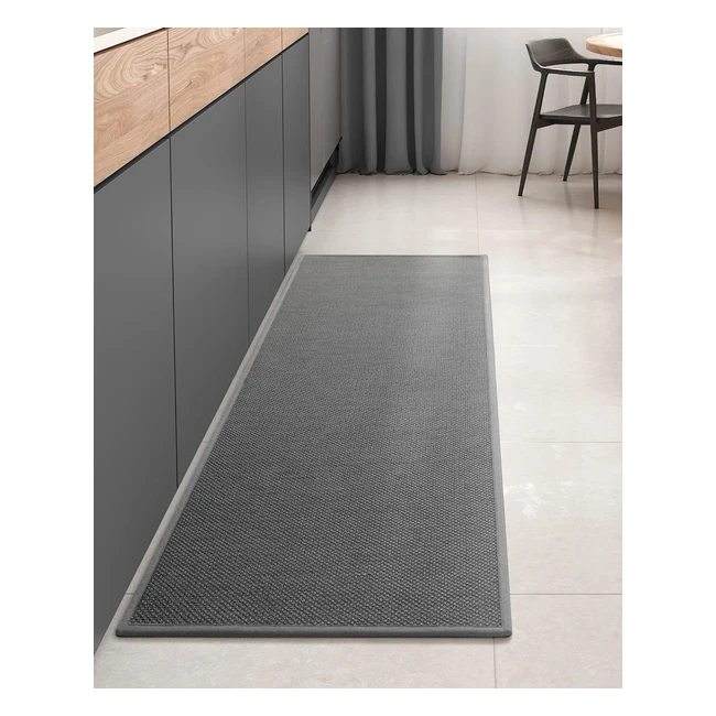 Tapis Cuisine Antidérapant Lavable Gris 43x120cm - Absorbant & Durable