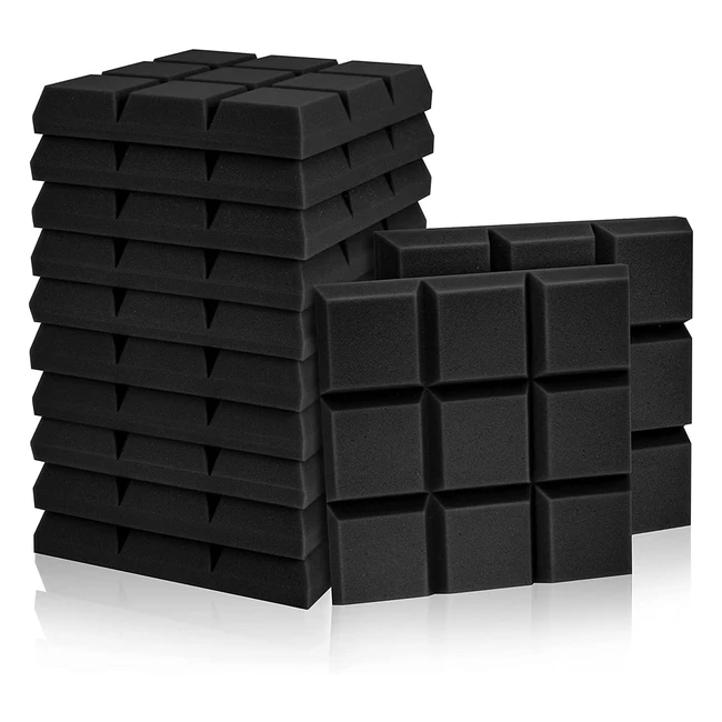 Paneles Acústicos FStop Labs 12 Piezas 5x30x30 cm Aislante Acústico para Estudios y Oficinas